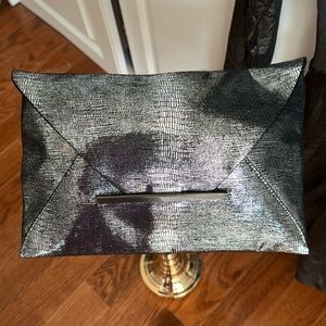 Silver/black purse. BCBG MAX AZRIA. Clutch